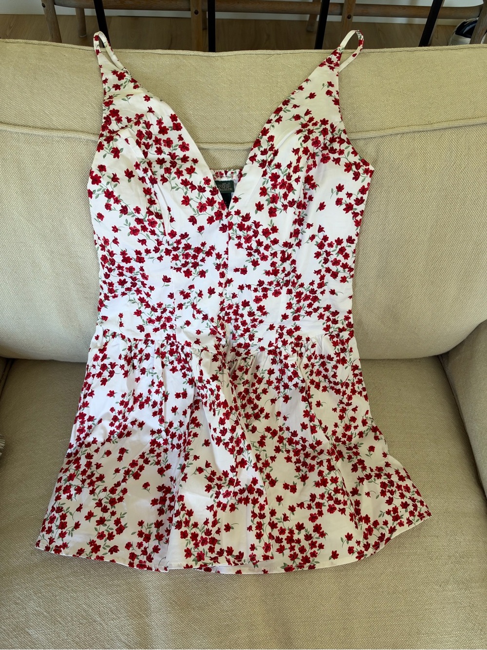 wild fable White Cami Top with Red Floral Print